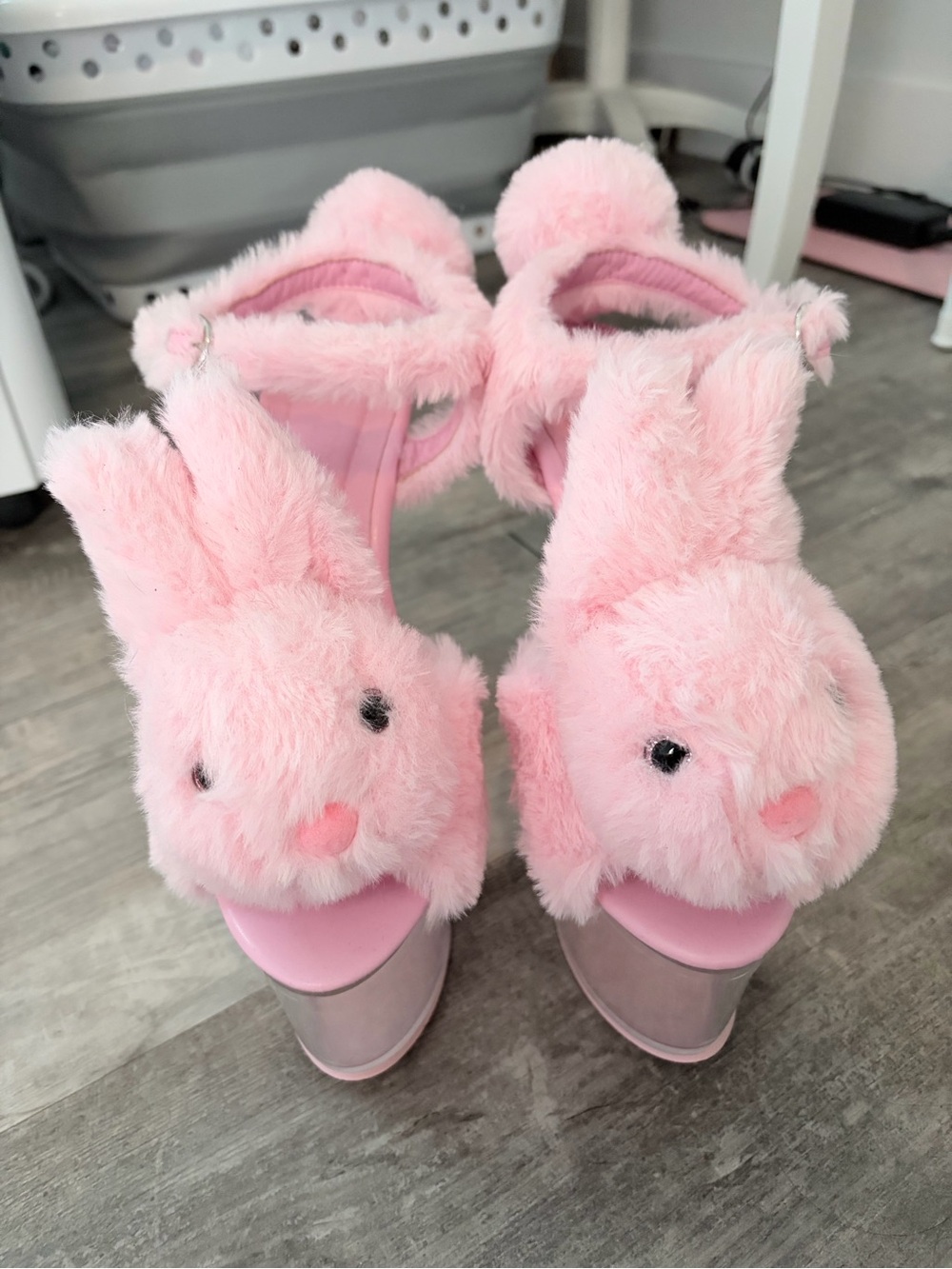 Dolls Kill plush bunny platform heels